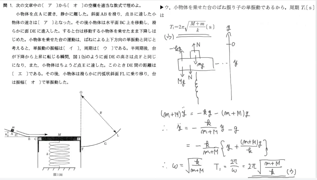 【九州大学】物理2006大問1