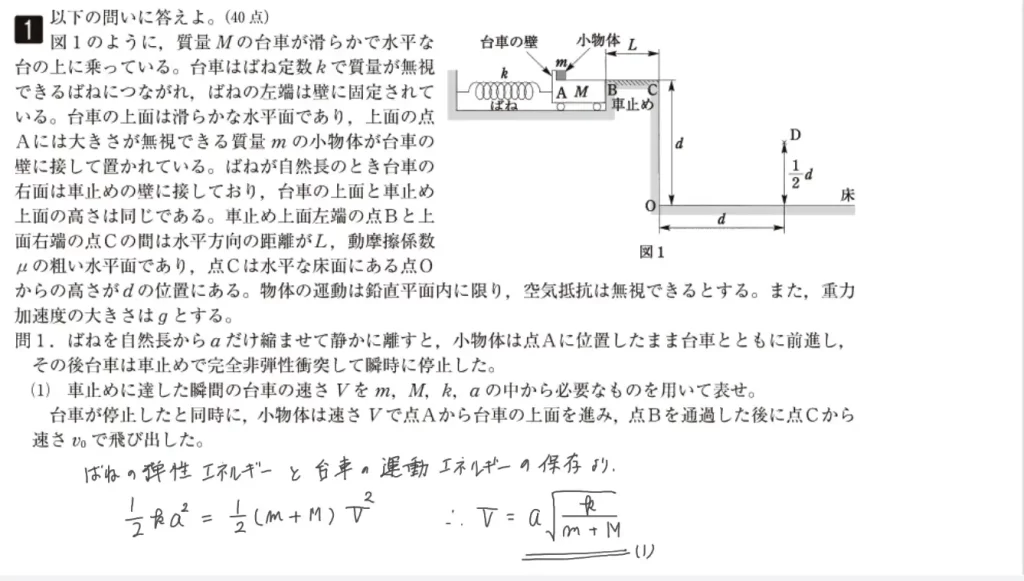 【九州大学】物理2017大問1